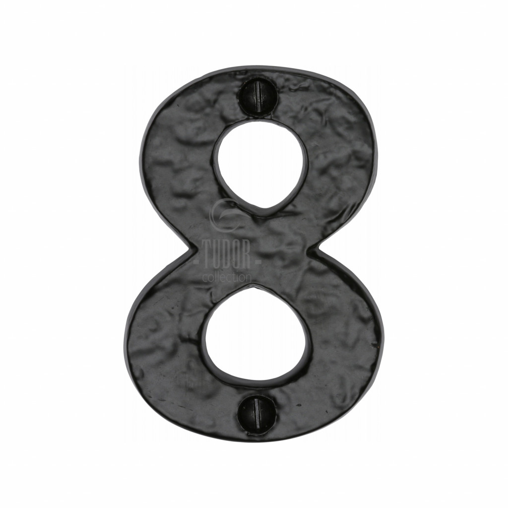 M Marcus Tudor Rustic Black Numeral 8 size 76mm